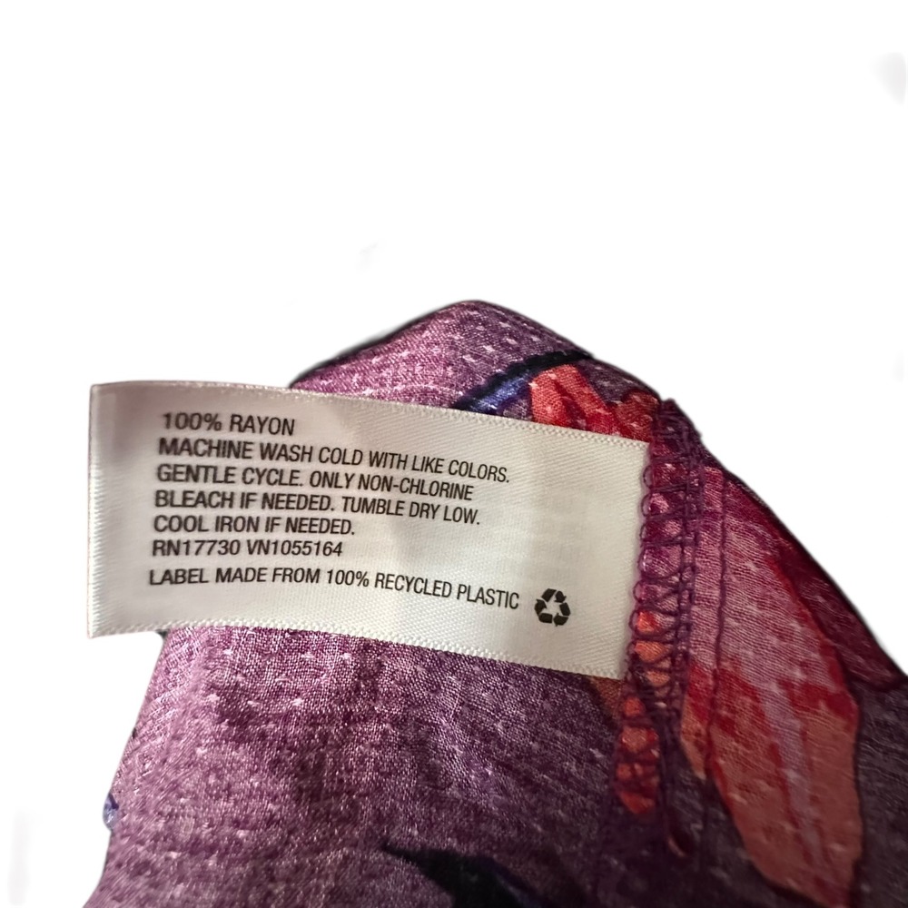 A New Day Maxi Dress Floral Print Long Sleeve Casual Purple Red XXL Tiered - Picture 7 of 10